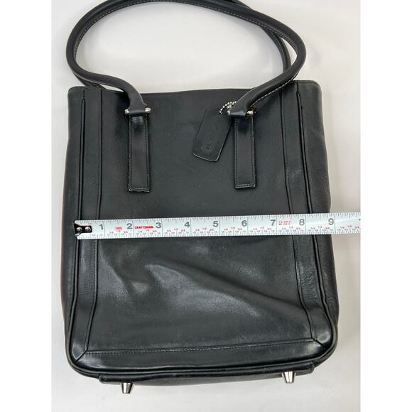 Vintage Coach Black Leather Bonnie Cashin Legacy Slim Tote Bag 9422 Old Money - Picture 9 of 12